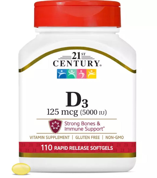 21St Century D3 125 Mcg (5,000 Iu), 110 Ct