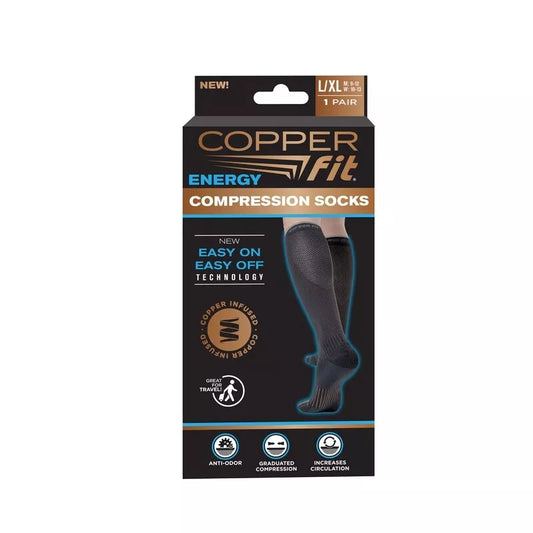 Copper Fit Black Compression Socks 1ea