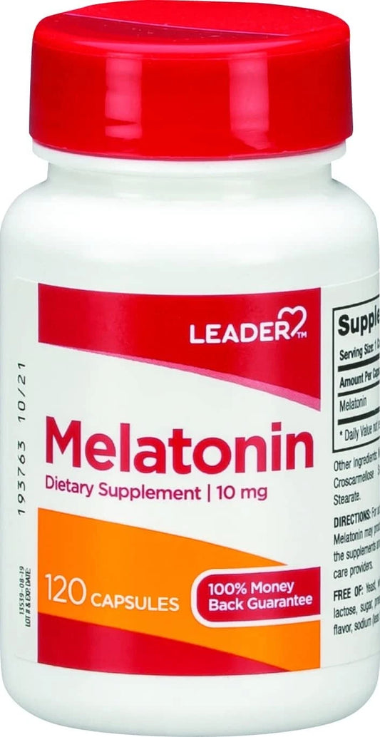 Leader Melatonin Dietary Supplement 10mg - 120 Count