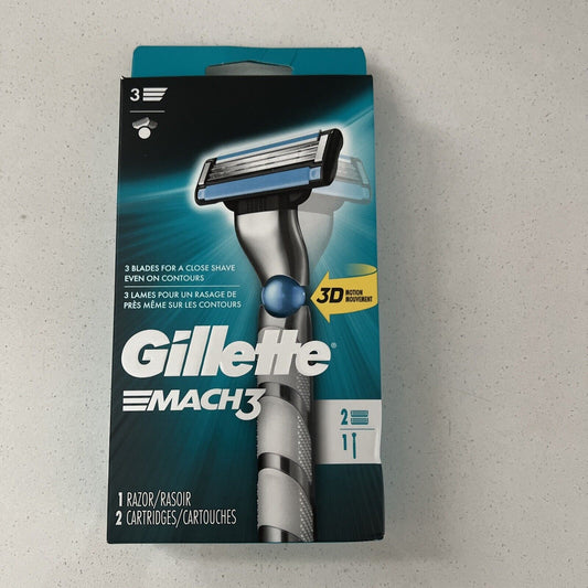 Gillette Mach 3 Men's Razor 2 Razors 4 Cartridges
