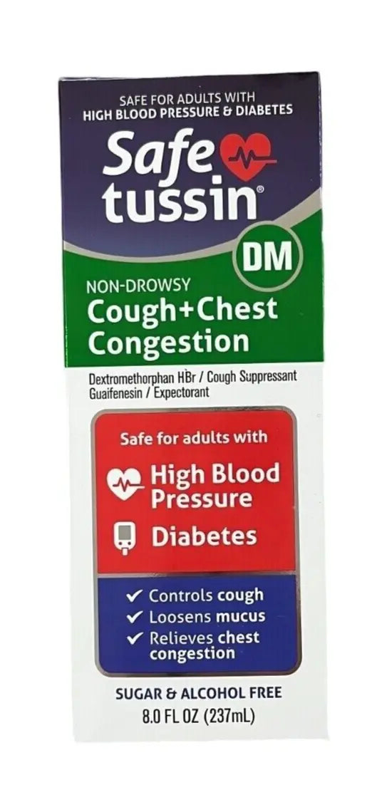 Safetussin DM Cough & Chest Congestion Sugar & Alcohol Free 8oz