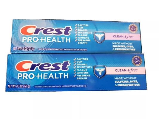 Crest Pro Health CareTooth Paste Clear & Free 4.3 Oz