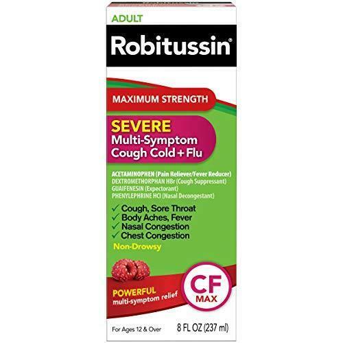Robitussin Severe Multi-Symptom Cough Cold And Flu Medicine, 8 Fluid Ounce