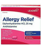 Leader Allergy Relief Diphenhydramine HCL Antihistamine Tablet 25 mg - 24 Count