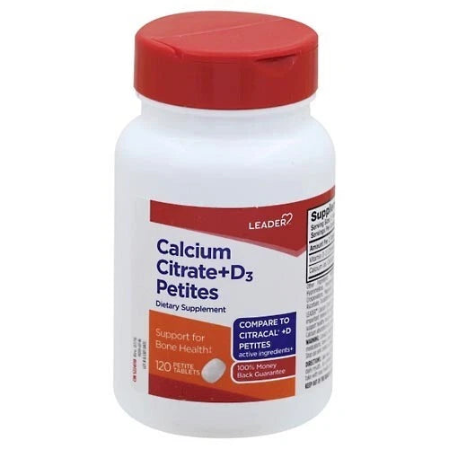 Leader Calcium Citrate + D3 Petites Supplement - 120 Tablets