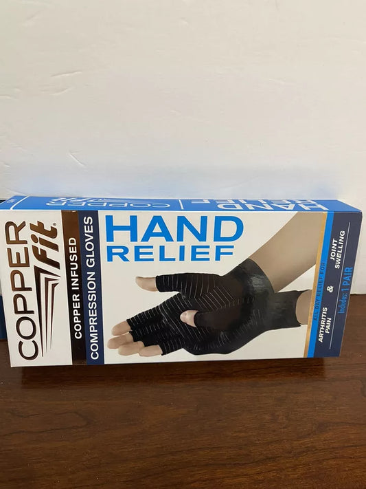 Copper Fit Hand Arthritis Compression Glove - Black, S/M