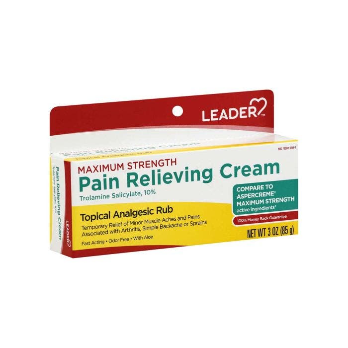 Leader Max Strength Pain Relieving Cream - 3 oz